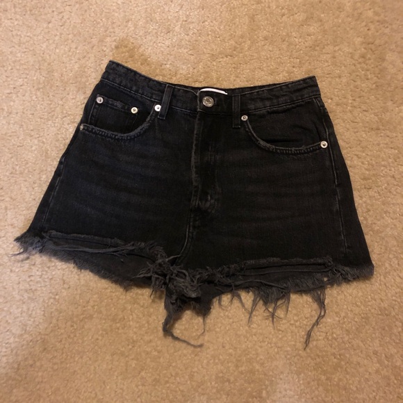 Zara Black Denim Shorts Size 4 - EUC - Picture 9 of 11